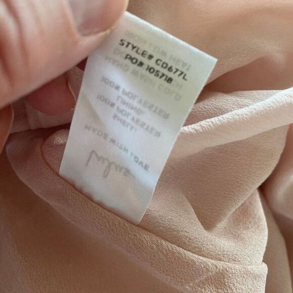 Lulus Blush Pink Jacquard High-Low Wrap Prom Bridesmaid Maxi Dress, Size small - Picture 8 of 9